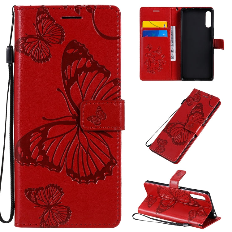 3D Butterflies Embossing Pattern Horizontal Flip Leather Case with Holder & Card Slot & Wallet, For Sony Xperia L4, For Sony Xperia 10 II, For Xiaomi Redmi K30 Pro