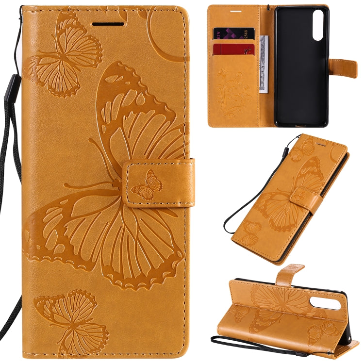 3D Butterflies Embossing Pattern Horizontal Flip Leather Case with Holder & Card Slot & Wallet, For Sony Xperia L4, For Sony Xperia 10 II, For Xiaomi Redmi K30 Pro