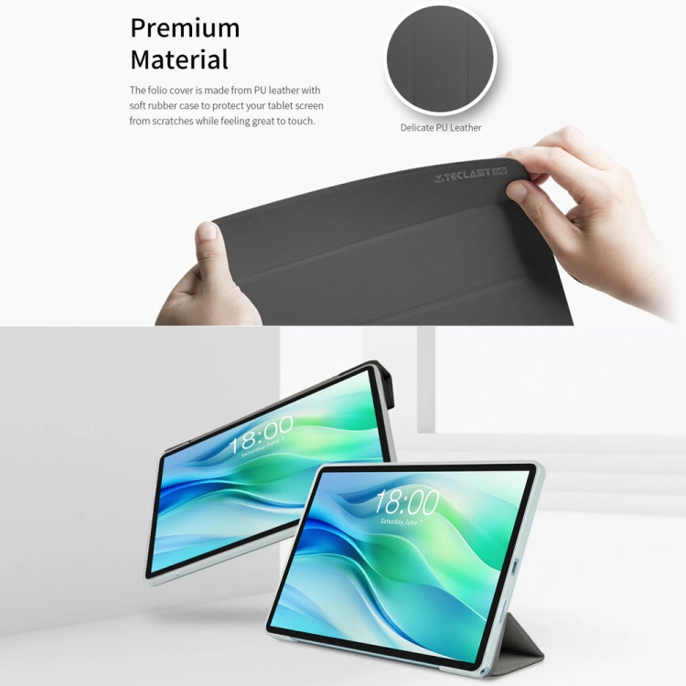 3-Fold Holder Folio Leather Tablet Smart Case, For Teclast P50, For Teclast P30T, For Teclast T60, For Teclast P85T, For Teclast T50 Pro, For Teclast T40S