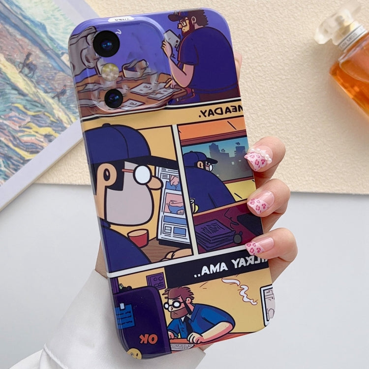 Painted Pattern Precise Hole PC Phone Case, For iPhone X / XS