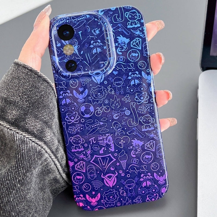 Painted Pattern Precise Hole PC Phone Case, For iPhone X / XS