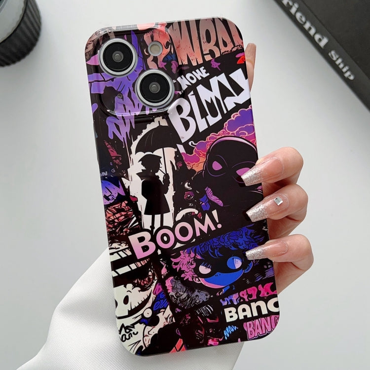 Painted Pattern Precise Hole PC Phone Case, For iPhone 15