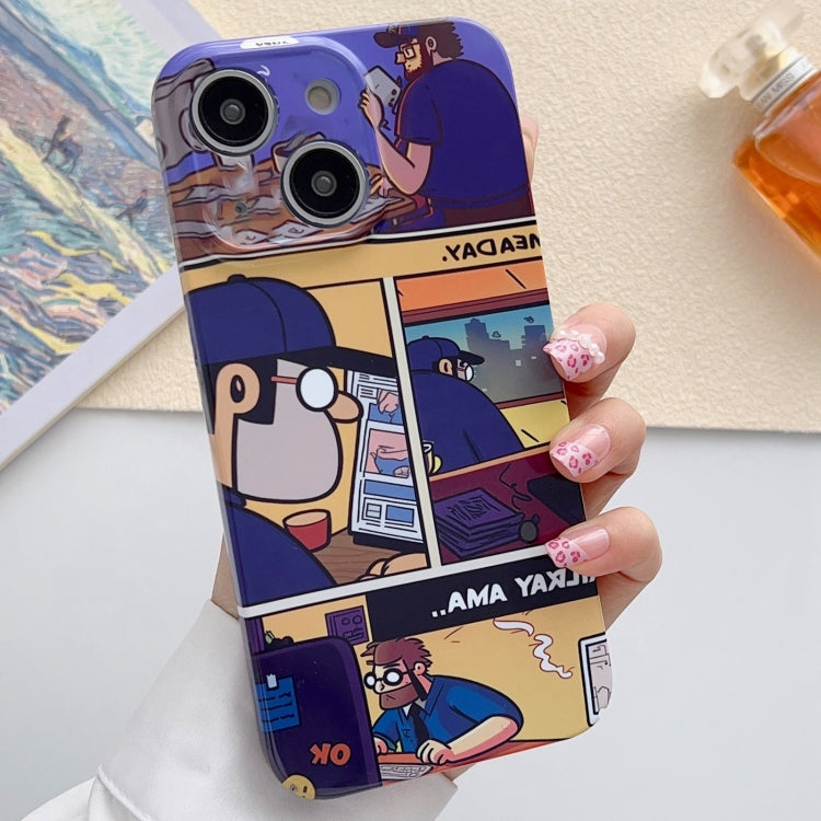 Painted Pattern Precise Hole PC Phone Case, For iPhone 15