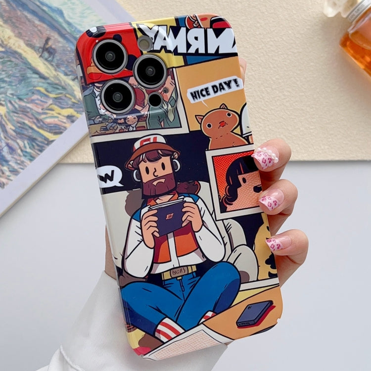 Painted Pattern Precise Hole PC Phone Case, For iPhone 15 Pro
