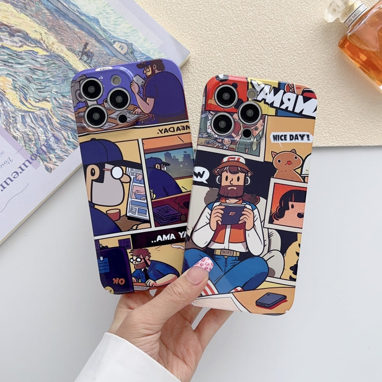 Painted Pattern Precise Hole PC Phone Case, For iPhone 15 Pro Max