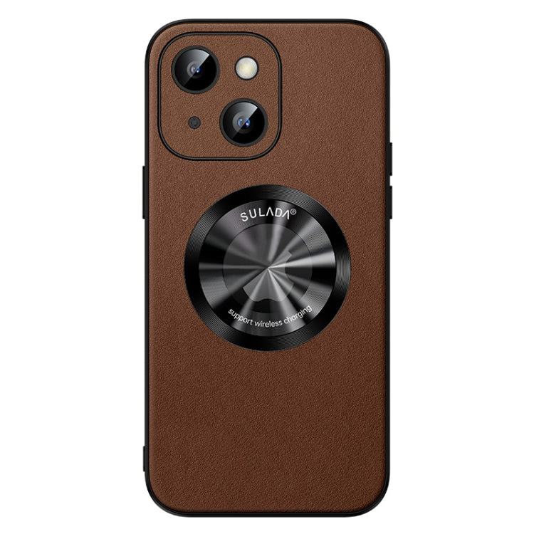 SULADA Microfiber Leather MagSafe Magnetic Phone Case, For iPhone 15, For iPhone 14 Plus, For iPhone 14