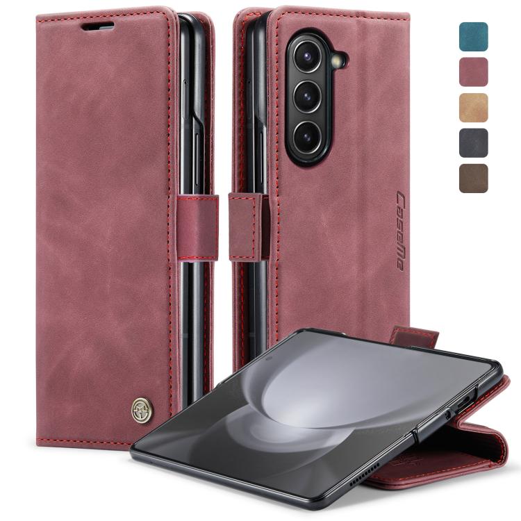 CaseMe-013 Multifunctional Retro Frosted Leather Phone Case, For Samsung Galaxy Z Fold5