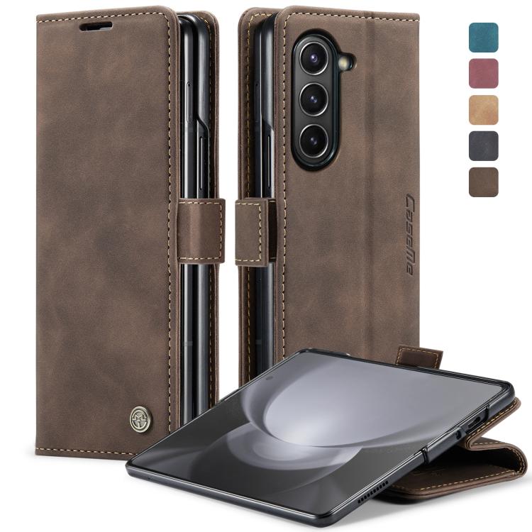 CaseMe-013 Multifunctional Retro Frosted Leather Phone Case, For Samsung Galaxy Z Fold5