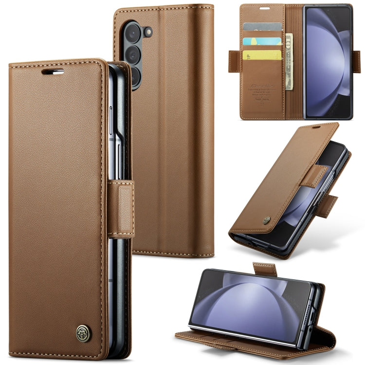 CaseMe 023 Butterfly Buckle Litchi Texture RFID Anti-theft Leather Phone Case, For Samsung Galaxy Z Flip6 / Flip7 FE, For Samsung Galaxy Z Fold6 5G, For Samsung Galaxy Z Fold5, For Samsung Galaxy Z Flip5