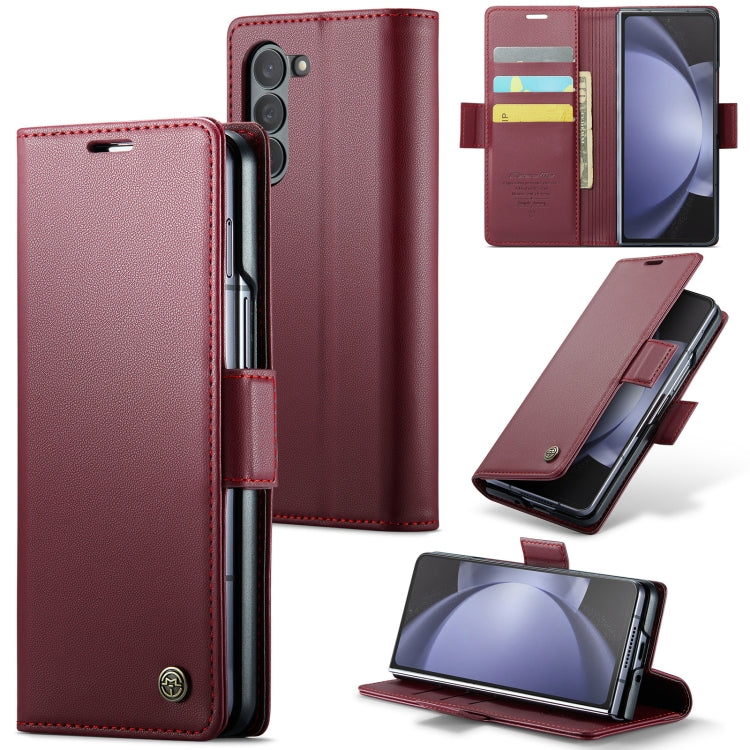 CaseMe 023 Butterfly Buckle Litchi Texture RFID Anti-theft Leather Phone Case, For Samsung Galaxy Z Flip6 / Flip7 FE, For Samsung Galaxy Z Fold6 5G, For Samsung Galaxy Z Fold5, For Samsung Galaxy Z Flip5
