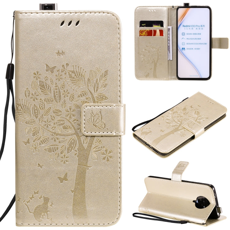 Tree & Cat Embossed Pattern Horizontal Flip Leather Case with Holder & Card Slots & Wallet & Lanyard, For Xiaomi Redmi K30 Pro, For Huawei Nova 7 Pro