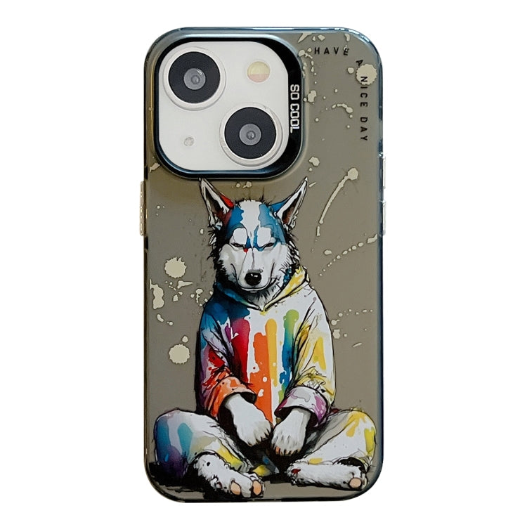 Animal Pattern Oil Painting Series PC + TPU Phone Case, For iPhone 14