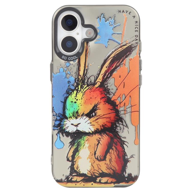 Animal Pattern Oil Painting Series PC + TPU Phone Case, For iPhone 16 Plus