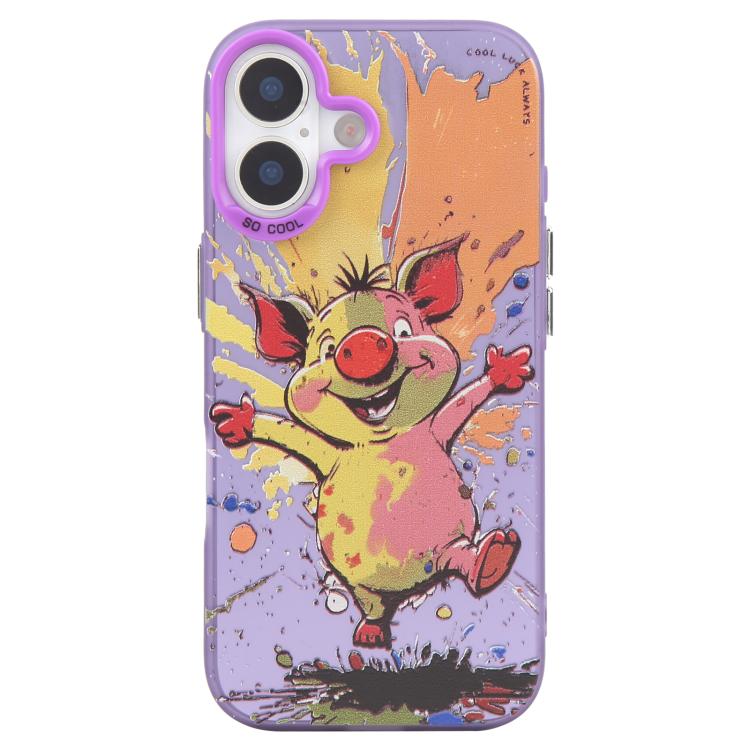 Animal Pattern Oil Painting Series PC + TPU Phone Case, For iPhone 16