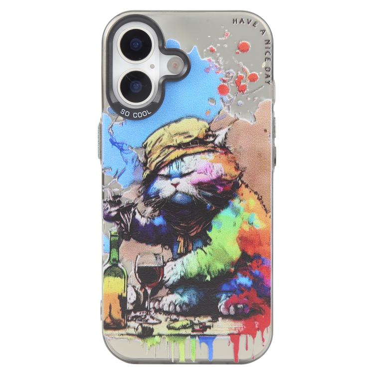 Animal Pattern Oil Painting Series PC + TPU Phone Case, For iPhone 16