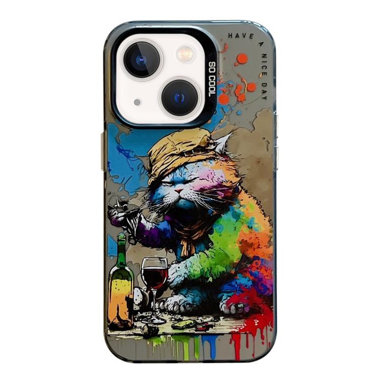 Animal Pattern Oil Painting Series PC + TPU Phone Case, For iPhone 13 mini