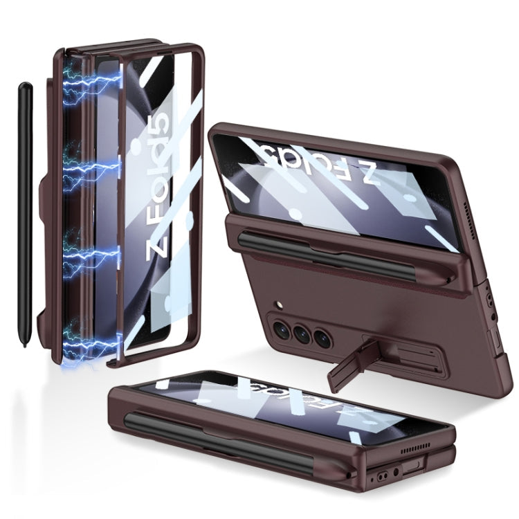 GKK Full Coverage Magnetic Fold Hinge Phone Case with Pen Slots, For Samsung Galaxy Z Fold5