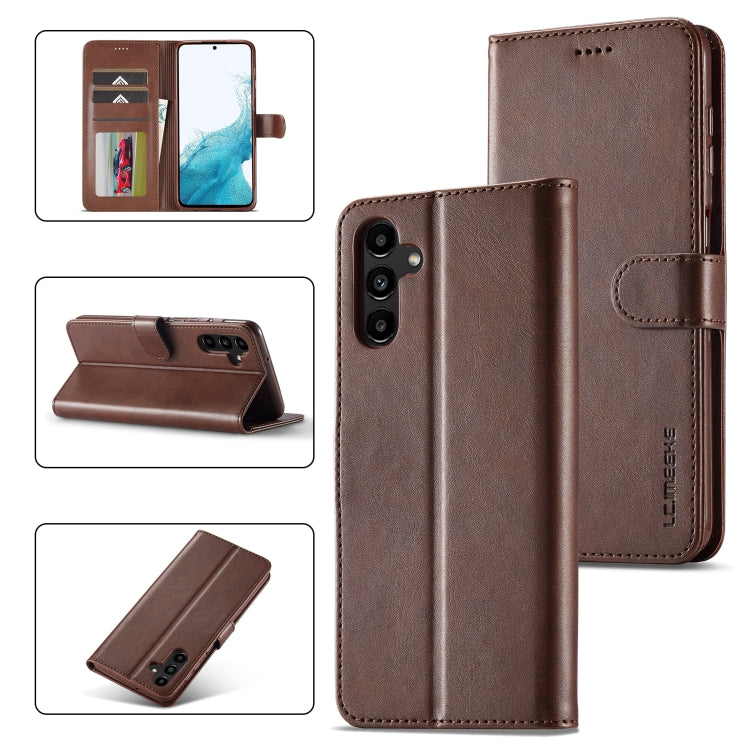 LC.IMEEKE Calf Texture Leather Phone Case, For Samsung Galaxy S24 Ultra 5G, For Samsung Galaxy S23 FE 5G, For Samsung Galaxy S24+ 5G, For Samsung Galaxy S24 5G