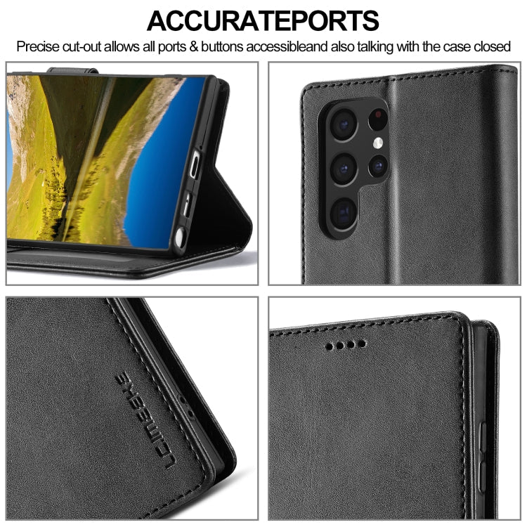 LC.IMEEKE Calf Texture Leather Phone Case, For Samsung Galaxy S24 Ultra 5G, For Samsung Galaxy S23 FE 5G, For Samsung Galaxy S24+ 5G, For Samsung Galaxy S24 5G