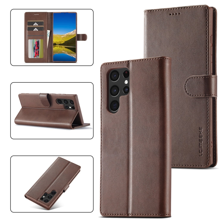 LC.IMEEKE Calf Texture Leather Phone Case, For Samsung Galaxy S24 Ultra 5G, For Samsung Galaxy S23 FE 5G, For Samsung Galaxy S24+ 5G, For Samsung Galaxy S24 5G