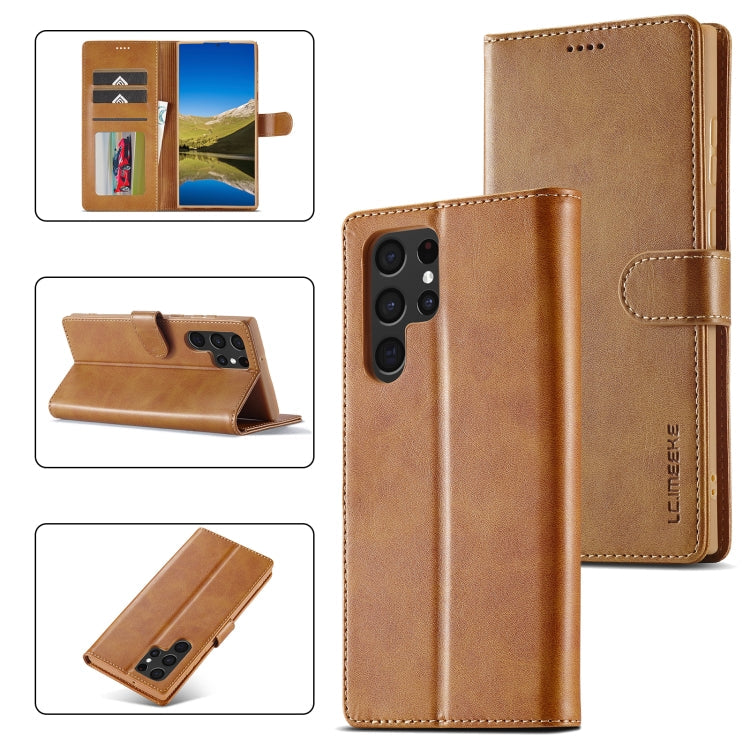 LC.IMEEKE Calf Texture Leather Phone Case, For Samsung Galaxy S24 Ultra 5G, For Samsung Galaxy S23 FE 5G, For Samsung Galaxy S24+ 5G, For Samsung Galaxy S24 5G