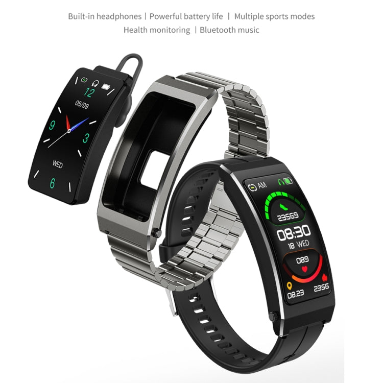 K13S 1.14 inch TFT Screen Silicone Strap Smart Calling Bracelet Supports Sleep Management/Blood Oxygen Monitoring, Silicone Strap