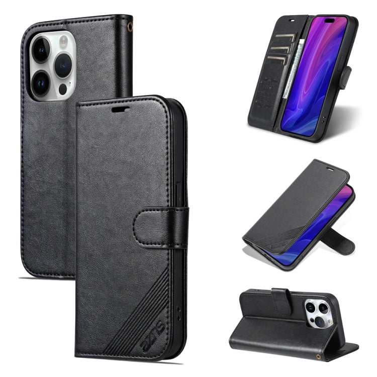 AZNS Sheepskin Texture Flip Leather Phone Case, For iPhone 17e / 16e, For iPhone 17 Pro Max, For iPhone 17 Pro, For iPhone 17, For iPhone Air, For iPhone 16 Pro Max, For iPhone 16 Pro, For iPhone 15 Pro Max