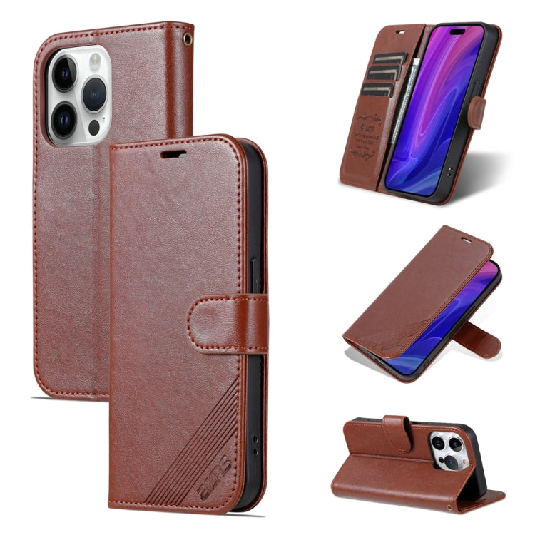 AZNS Sheepskin Texture Flip Leather Phone Case, For iPhone 17e / 16e, For iPhone 17 Pro Max, For iPhone 17 Pro, For iPhone 17, For iPhone Air, For iPhone 16 Pro Max, For iPhone 16 Pro, For iPhone 15 Pro Max