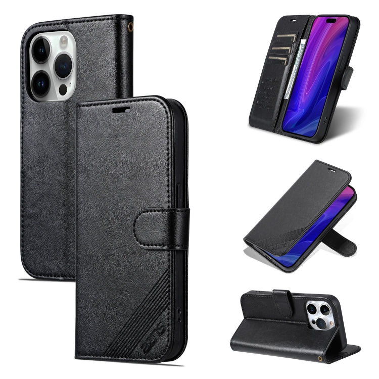 AZNS Sheepskin Texture Flip Leather Phone Case, For iPhone 17e / 16e, For iPhone 17 Pro Max, For iPhone 17 Pro, For iPhone 17, For iPhone Air, For iPhone 16 Pro Max, For iPhone 16 Pro, For iPhone 15 Pro Max