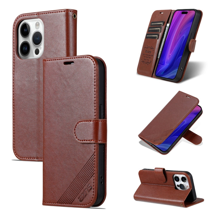 AZNS Sheepskin Texture Flip Leather Phone Case, For iPhone 17e / 16e, For iPhone 17 Pro Max, For iPhone 17 Pro, For iPhone 17, For iPhone Air, For iPhone 16 Pro Max, For iPhone 16 Pro, For iPhone 15 Pro Max