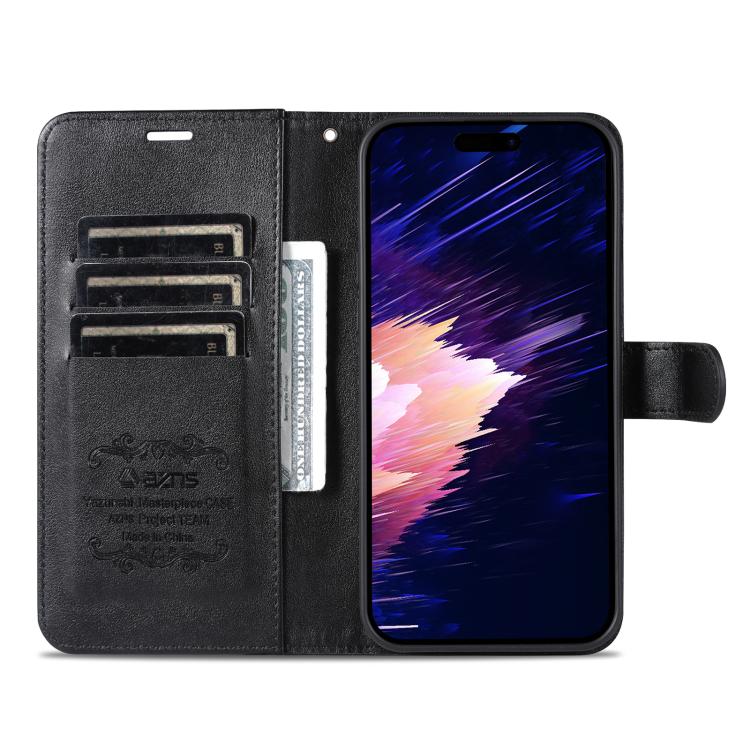 AZNS Sheepskin Texture Flip Leather Phone Case, For iPhone 17e / 16e, For iPhone 17 Pro Max, For iPhone 17 Pro, For iPhone 17, For iPhone Air, For iPhone 16 Pro Max, For iPhone 16 Pro, For iPhone 15 Pro Max