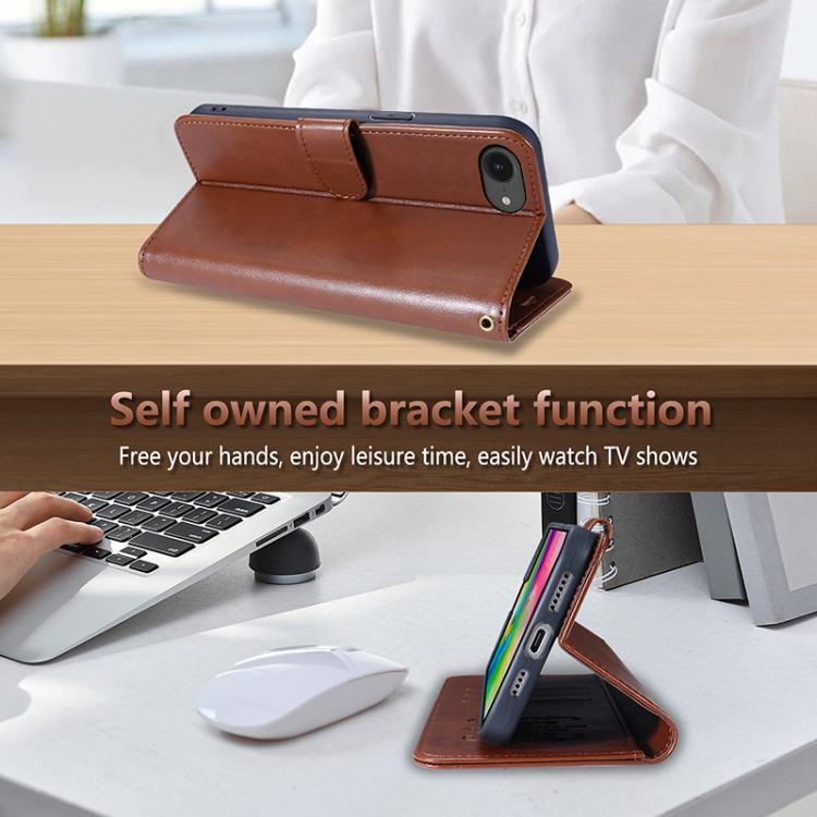 AZNS Sheepskin Texture Flip Leather Phone Case, For iPhone 17e / 16e, For iPhone 17 Pro Max, For iPhone 17 Pro, For iPhone 17, For iPhone Air, For iPhone 16 Pro Max, For iPhone 16 Pro, For iPhone 15 Pro Max