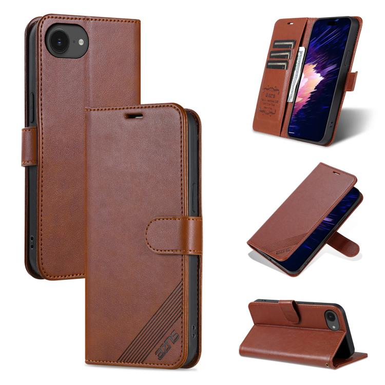 AZNS Sheepskin Texture Flip Leather Phone Case, For iPhone 17e / 16e, For iPhone 17 Pro Max, For iPhone 17 Pro, For iPhone 17, For iPhone Air, For iPhone 16 Pro Max, For iPhone 16 Pro, For iPhone 15 Pro Max
