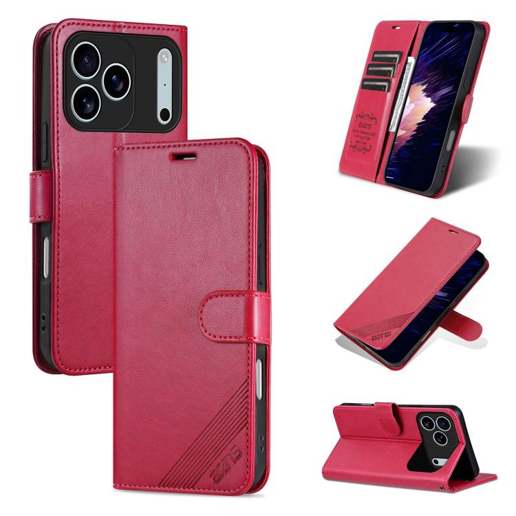 AZNS Sheepskin Texture Flip Leather Phone Case, For iPhone 17e / 16e, For iPhone 17 Pro Max, For iPhone 17 Pro, For iPhone 17, For iPhone Air, For iPhone 16 Pro Max, For iPhone 16 Pro, For iPhone 15 Pro Max