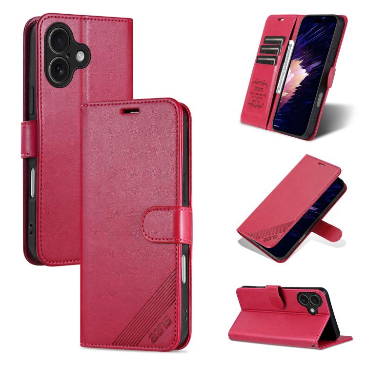 AZNS Sheepskin Texture Flip Leather Phone Case, For iPhone 17e / 16e, For iPhone 17 Pro Max, For iPhone 17 Pro, For iPhone 17, For iPhone Air, For iPhone 16 Pro Max, For iPhone 16 Pro, For iPhone 15 Pro Max