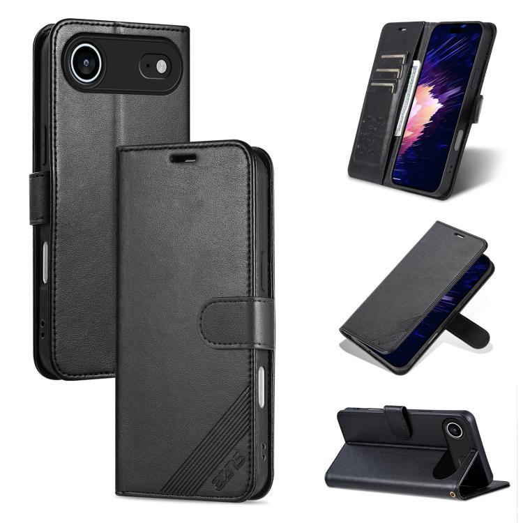 AZNS Sheepskin Texture Flip Leather Phone Case, For iPhone 17e / 16e, For iPhone 17 Pro Max, For iPhone 17 Pro, For iPhone 17, For iPhone Air, For iPhone 16 Pro Max, For iPhone 16 Pro, For iPhone 15 Pro Max