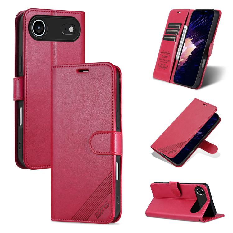 AZNS Sheepskin Texture Flip Leather Phone Case, For iPhone 17e / 16e, For iPhone 17 Pro Max, For iPhone 17 Pro, For iPhone 17, For iPhone Air, For iPhone 16 Pro Max, For iPhone 16 Pro, For iPhone 15 Pro Max