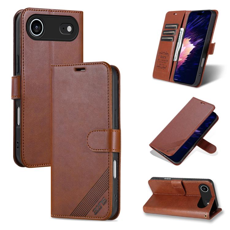 AZNS Sheepskin Texture Flip Leather Phone Case, For iPhone 17e / 16e, For iPhone 17 Pro Max, For iPhone 17 Pro, For iPhone 17, For iPhone Air, For iPhone 16 Pro Max, For iPhone 16 Pro, For iPhone 15 Pro Max