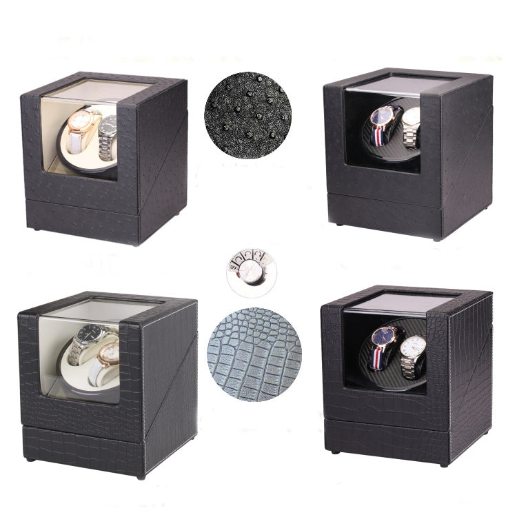 5 Gear Mechanical Automatic Watch Box Electric Motor Watch Shaker, US Plug, 5 Gear, Ostrich Pattern, White, 5 Gear, Crocodile Pattern, White, 5 Gear, Ostrich Pattern, Black, 5 Gear, Crocodile Pattern, Black