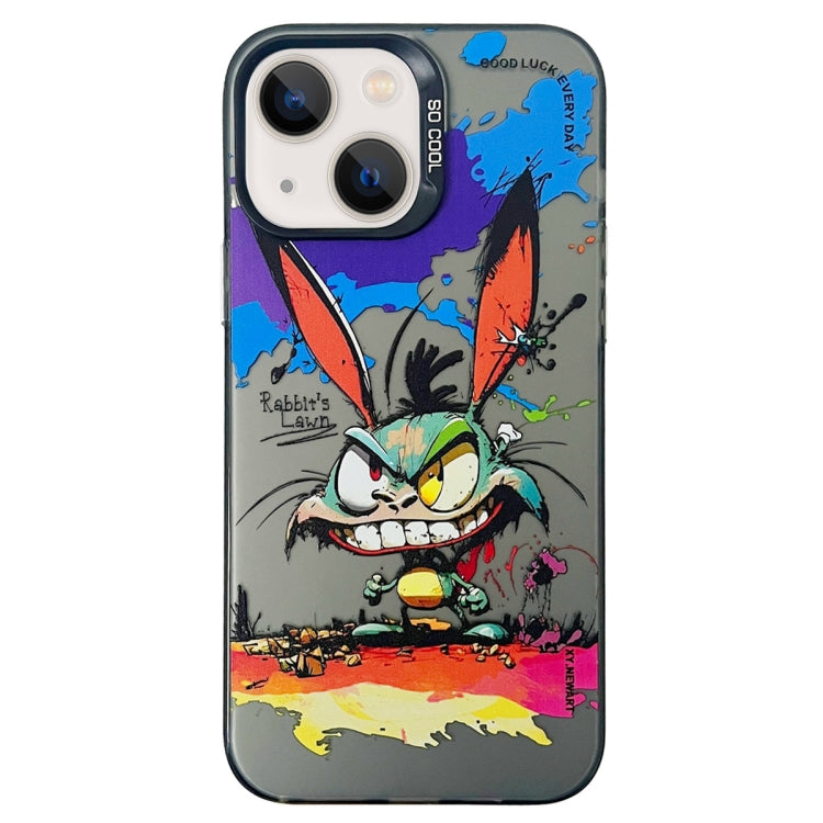Double Layer Color Silver Series Animal Oil Painting Phone Case, For iPhone 14