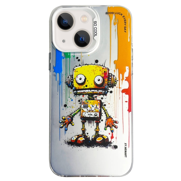 Double Layer Color Silver Series Animal Oil Painting Phone Case, For iPhone 13