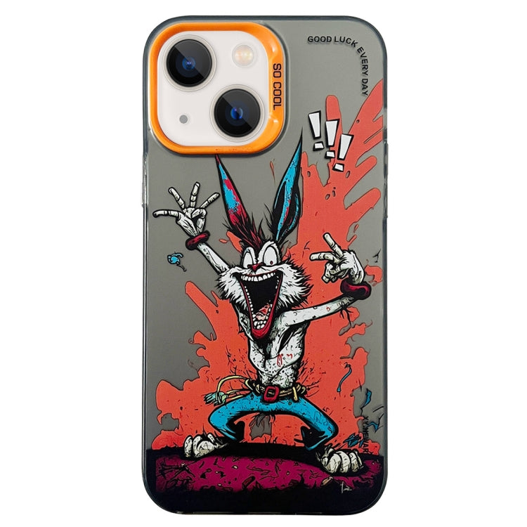 Double Layer Color Silver Series Animal Oil Painting Phone Case, For iPhone 13