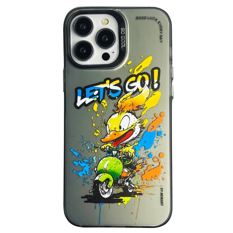 Double Layer Color Silver Series Animal Oil Painting Phone Case, For iPhone 12 Pro Max