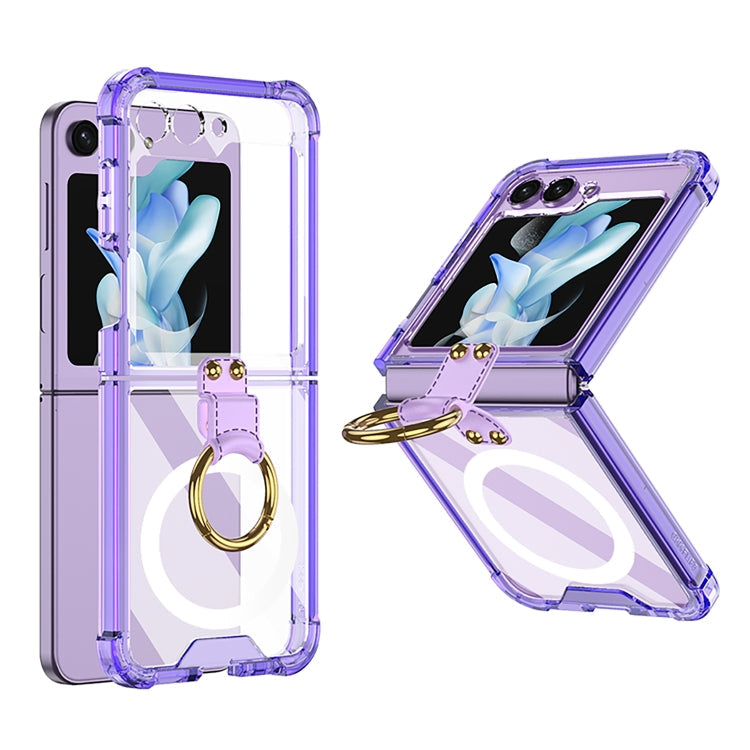 GKK MagSafe Airbag Hinge Shockproof Phone Case with Ring Holder, For Samsung Galaxy Z Flip5