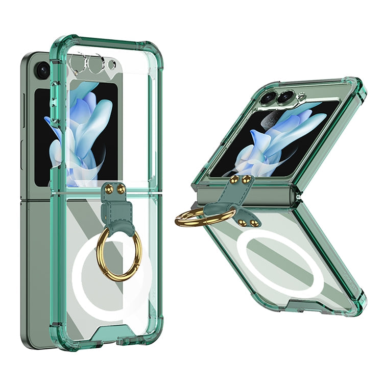 GKK MagSafe Airbag Hinge Shockproof Phone Case with Ring Holder, For Samsung Galaxy Z Flip5