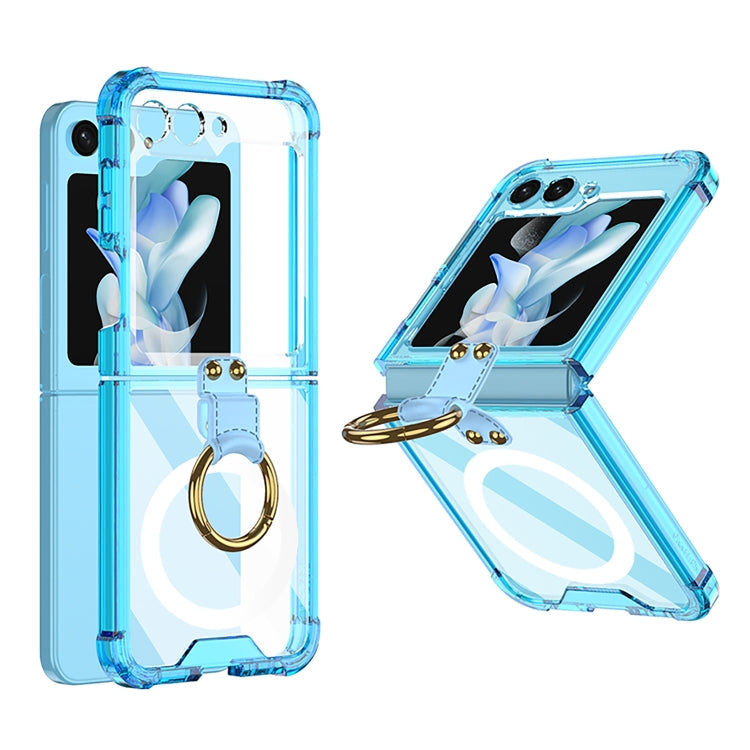 GKK MagSafe Airbag Hinge Shockproof Phone Case with Ring Holder, For Samsung Galaxy Z Flip5