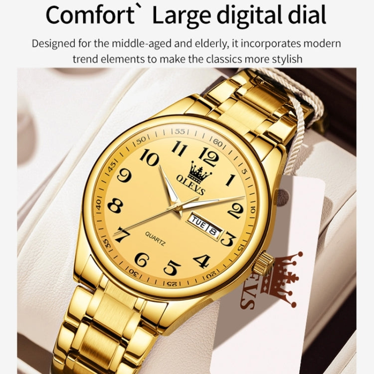 OLEVS 5567 Men Steel Strap Waterproof Quartz Watch, 5567 Men