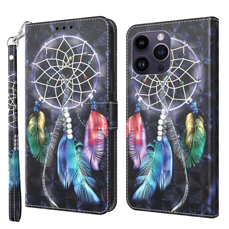 3D Painted Leather Phone Case, For iPhone 15 Pro Max, For iPhone 15 Pro
