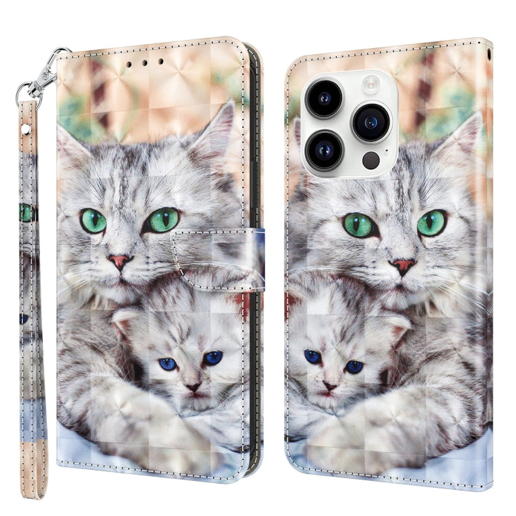 3D Painted Leather Phone Case, For iPhone 15 Pro Max, For iPhone 15 Pro