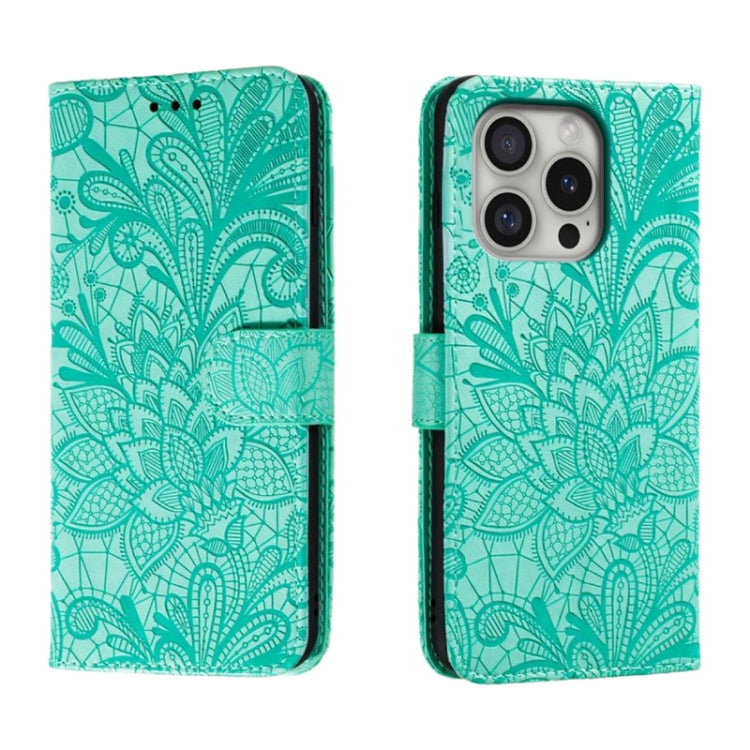 Lace Flower Embossing Flip Leather Phone Case, For iPhone Air, For iPhone 16 Pro Max, For iPhone 16 Pro, For iPhone 16 Plus